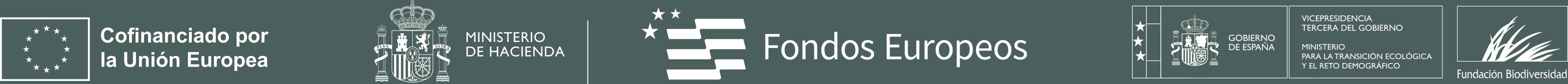 Cofinanciado por la Unión Europea · Ministerio de Hacienda · Fondos Europeos · Gobierno de España, Vicepresidencia Tercera y Ministerio para la Transición Ecológica y el Reto Demográfico · Fundación Biodiversidad